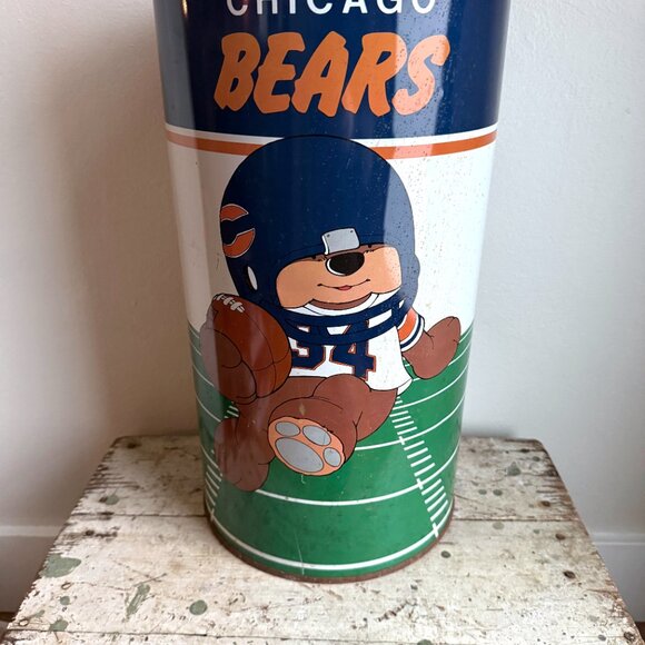 Rare Vintage 1980s Chicago Bears NFL Trash Can Football Collectible - Picture 3 of 11
